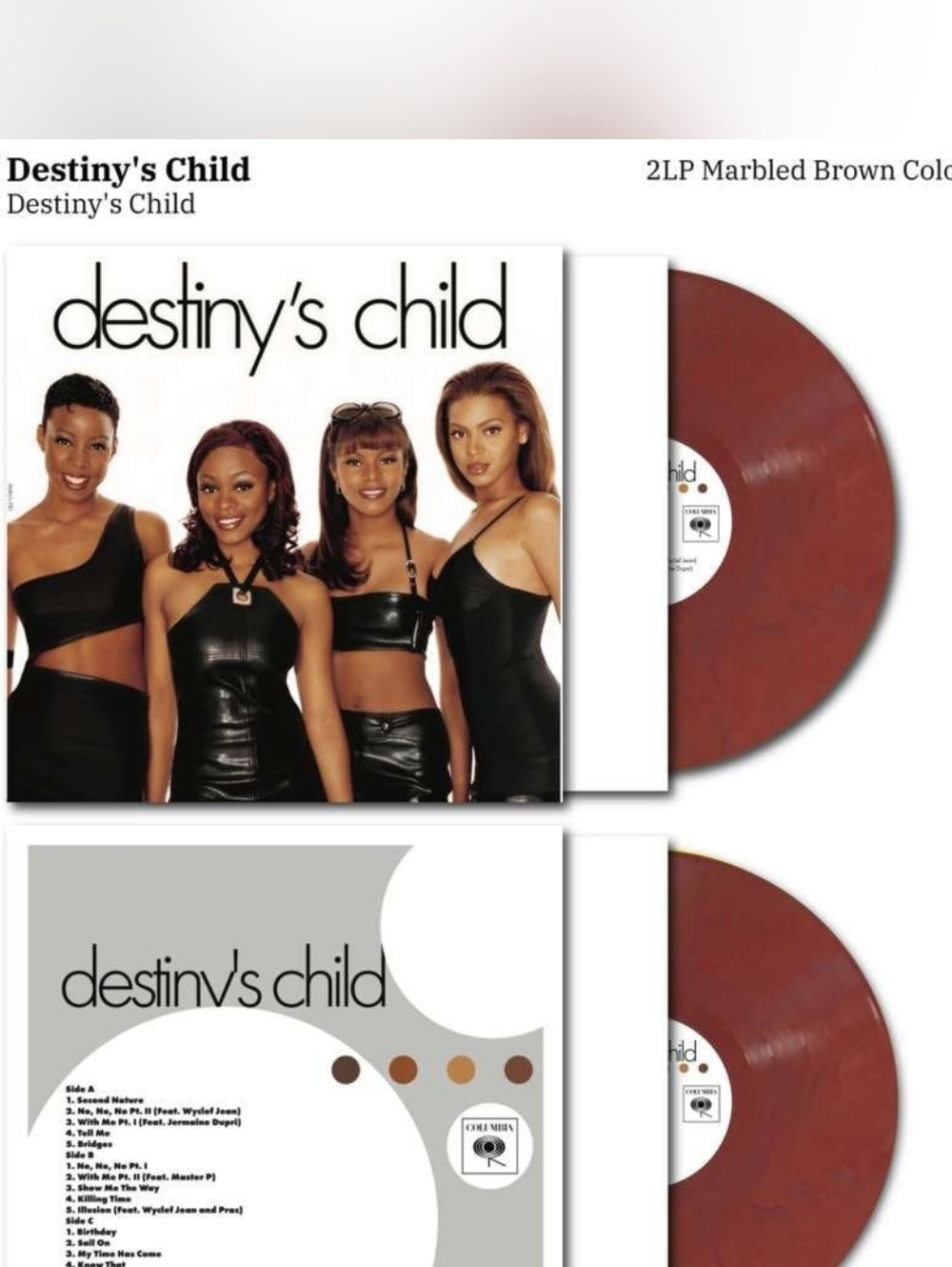 Destiny's Child Marbled Brown Colored 2LP Vinyl